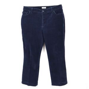 St. John's Bay Corduroy Pants Womens 16 Blue Cotton Blend Bootcut RISE: 10.5 In.